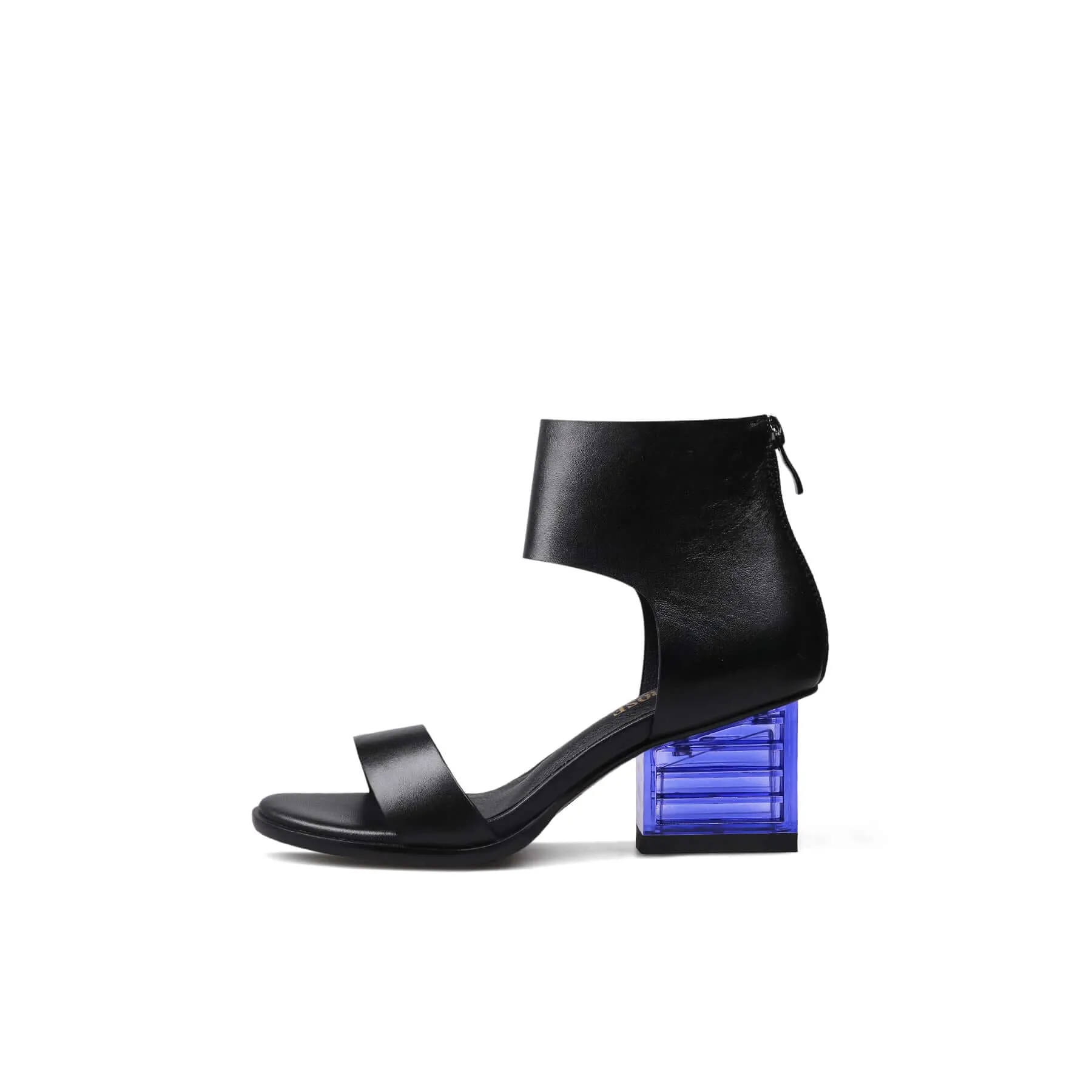 Ankle Wrap Back Zip Sandals