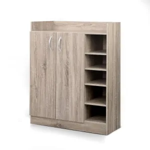 Artiss 2 Doors Shoe Cabinet Storage Cupboard - Wood