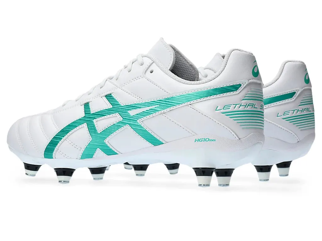 Asics Lethal Speed ST Boots – White / Aurora Green