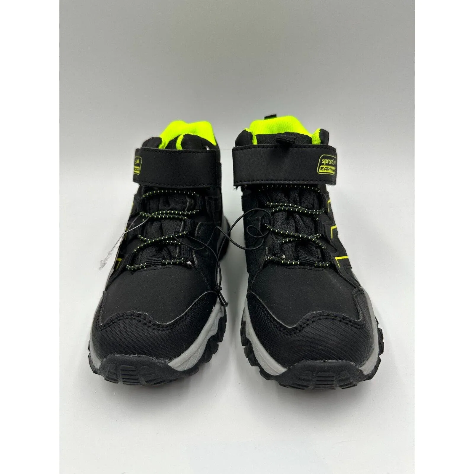 Big Kid size 1 High Top Black and Yellow Hikers