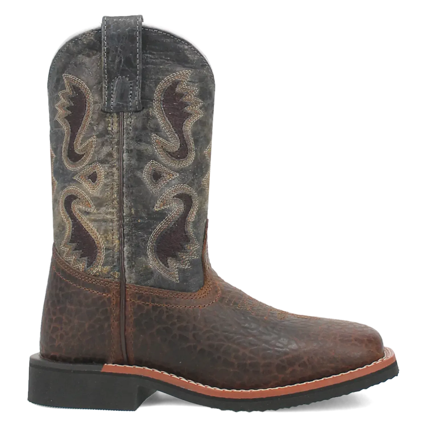 Dan Post Creek (Dark Navy/Brown) - Little Kid's/Big Kid's Leather Cowboy Boots