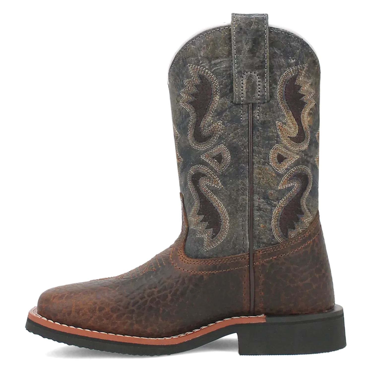 Dan Post Creek (Dark Navy/Brown) - Little Kid's/Big Kid's Leather Cowboy Boots