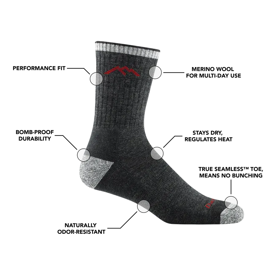 Optimized Title: Darn Tough Midweight Cushioned Hiker Micro Crew Socks