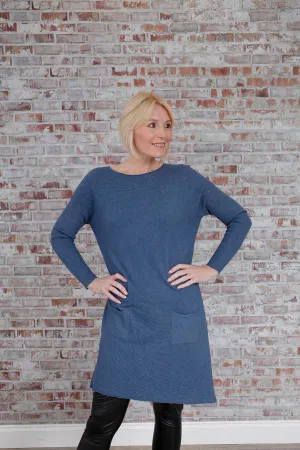 Denim Blue Remi Ribbed Pocket Tunic