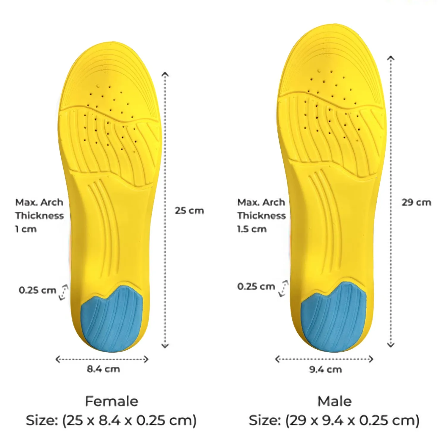 Dr Foot Gel Insoles Pair | For Walking, Running, Sports Shoes | All Day Comfort Shoe Inserts With Dual Gel Technology | Ideal Full-Length Sole For Every Shoe For Unisex- 1 Pair (Size - M) (Pack of 5)