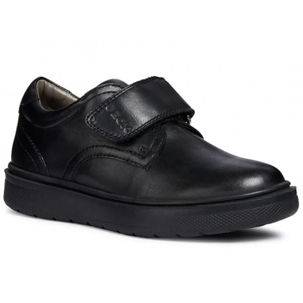 Geox Boy's J Riddock Black Leather (Sizes 32-35)