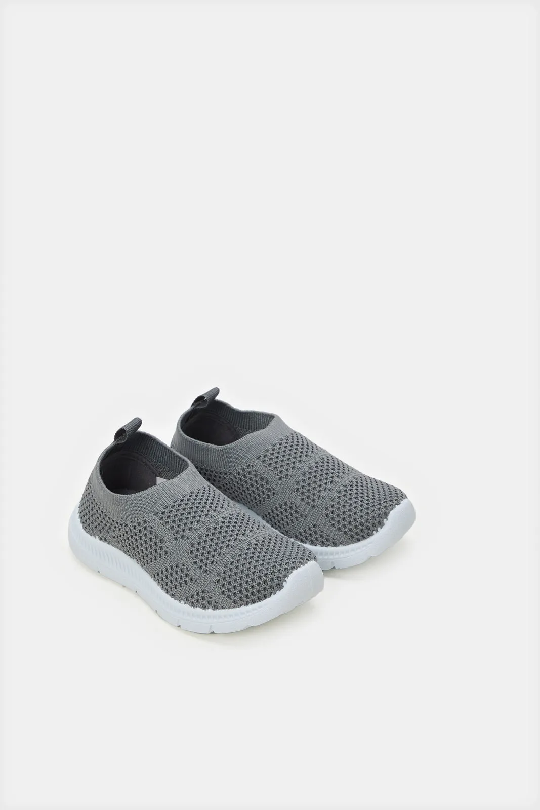 Infant Boys Grey Flyknit Slip-On