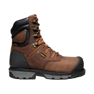 KEEN Utility Men's Camden 8 Inch Insulated Waterproof Carbon Fiber Toe Work Boots - Leather Brown/ Black