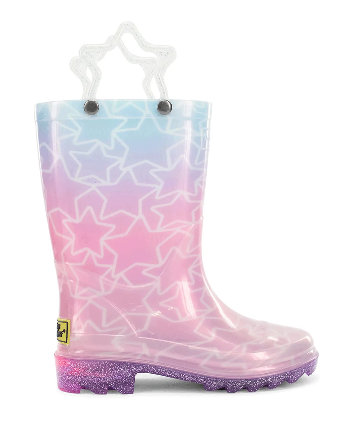 Kids Glitter Stars Lighted Rain Boot - Multi