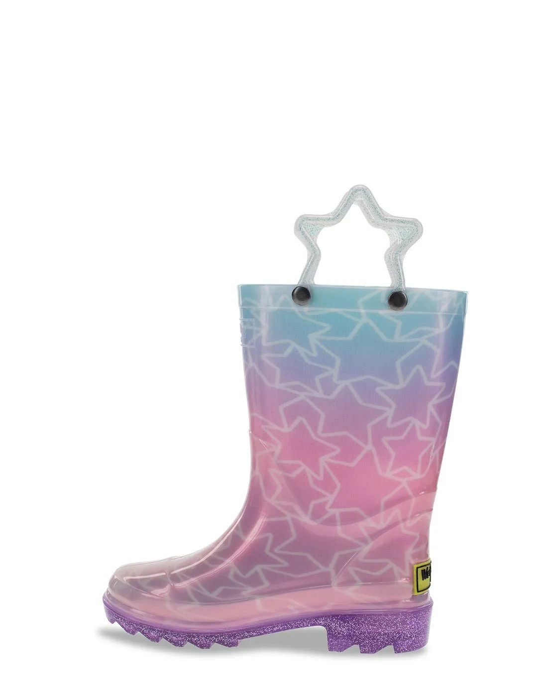 Kids Glitter Stars Lighted Rain Boot - Multi