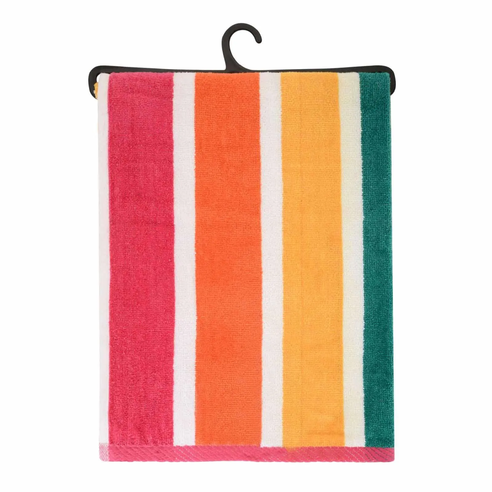 Large Velour Striped Beach Towel (Tropical Burst)