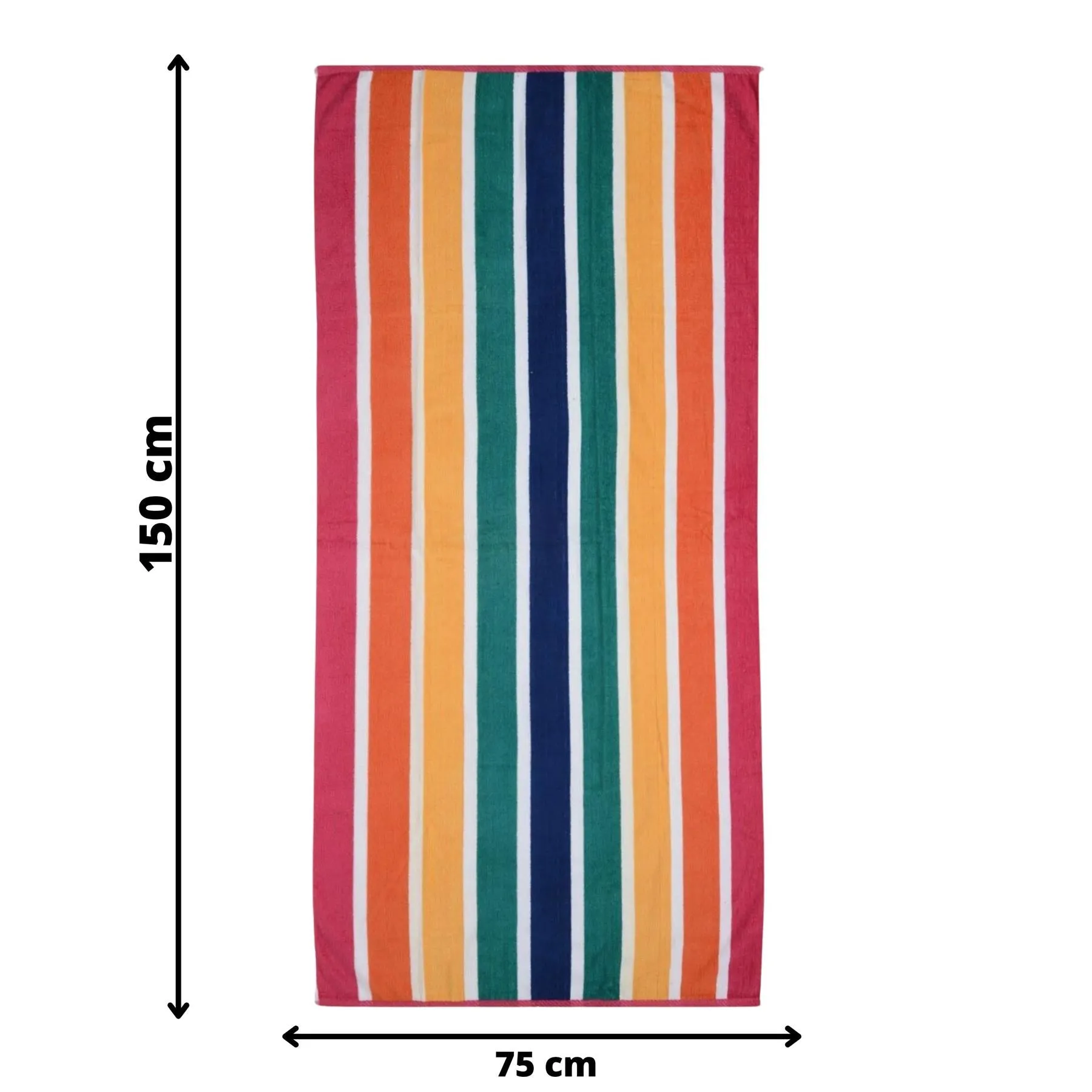 Large Velour Striped Beach Towel (Tropical Burst)