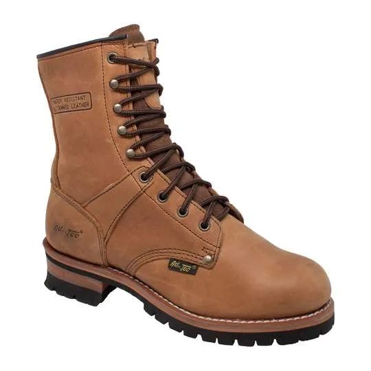 Men's 9" Brown Logger Leather Boots