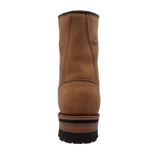 Men's 9" Brown Logger Leather Boots