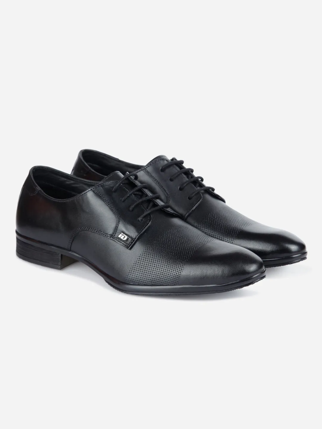 Men's Black Regular Toe Textured Finish Lace Up Formal (ID2171)