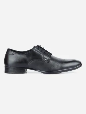 Men's Black Regular Toe Textured Finish Lace Up Formal (ID2171)