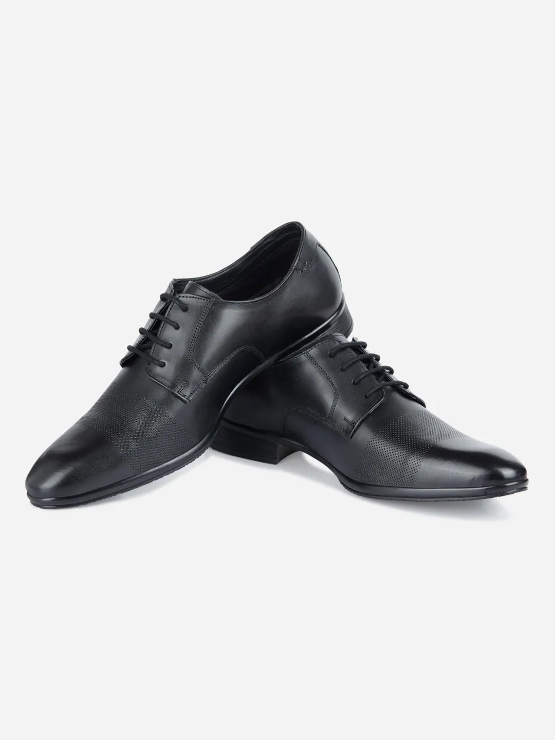 Men's Black Regular Toe Textured Finish Lace Up Formal (ID2171)