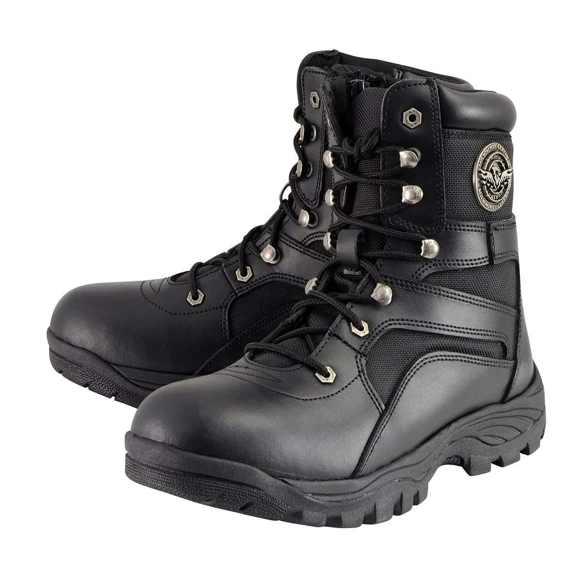 Milwaukee Leather MBM9105 Men's 9-Inch Black Tactical Lace to Toe Leather Boots