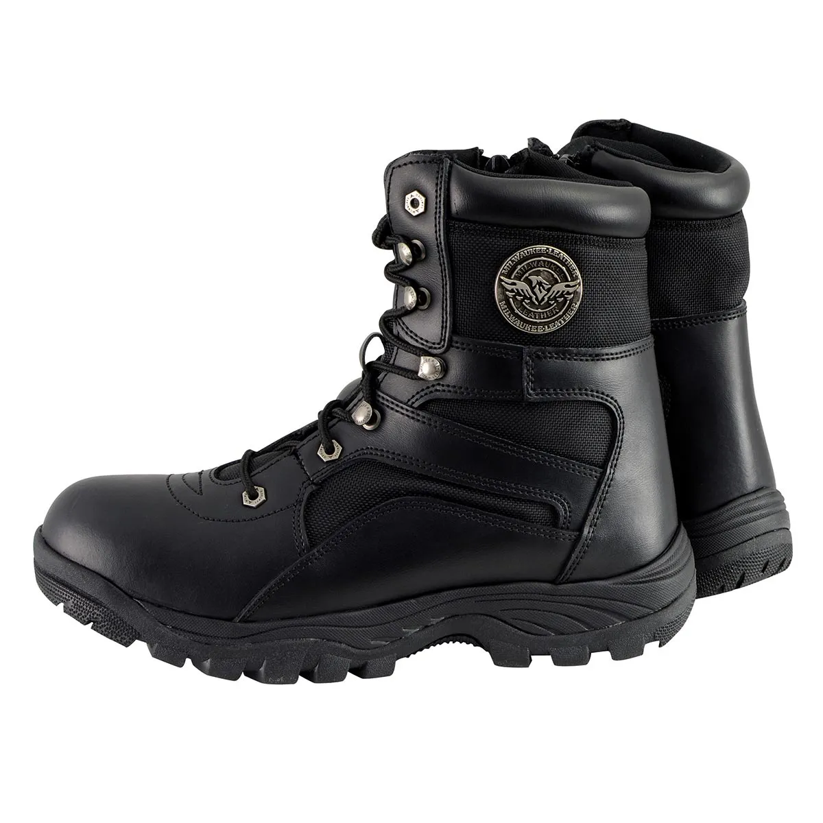 Milwaukee Leather MBM9105 Men's 9-Inch Black Tactical Lace to Toe Leather Boots