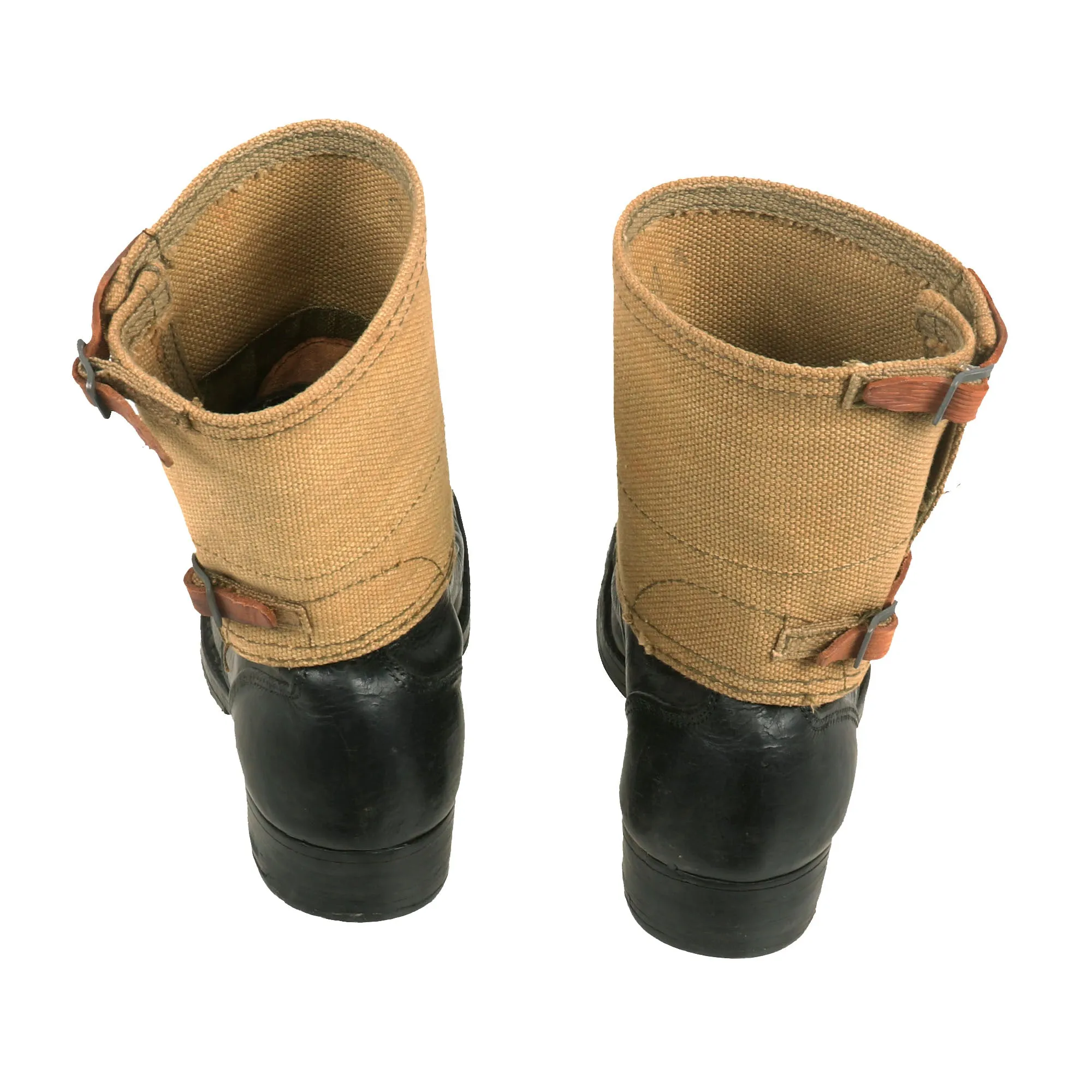 Original British WWII Hobnail “Ammunition Boots” Matching Pair With Matching 1944 Dated Leg Wraps