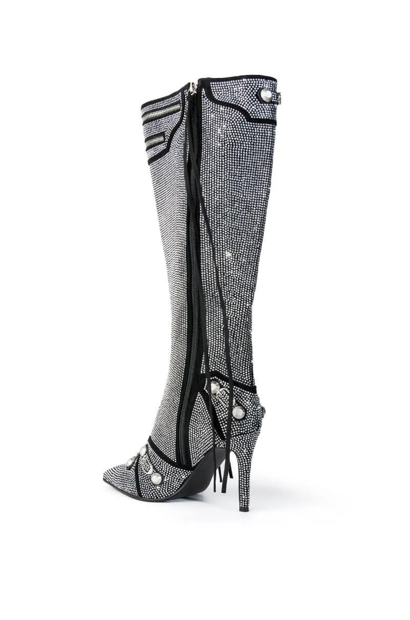 Pre Order:  Crystals and Tassels Stiletto Boots