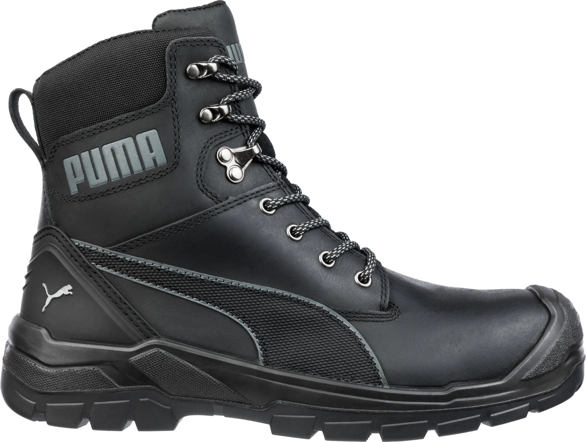 Puma Safety Black Mens Leather Conquest CTX 7in WP CT Lace-Up Work Boots 14 M