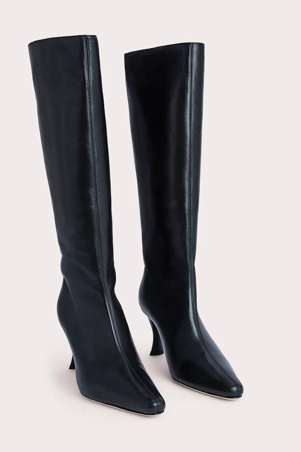 Stevie 42 Black Smooth Leather Boots