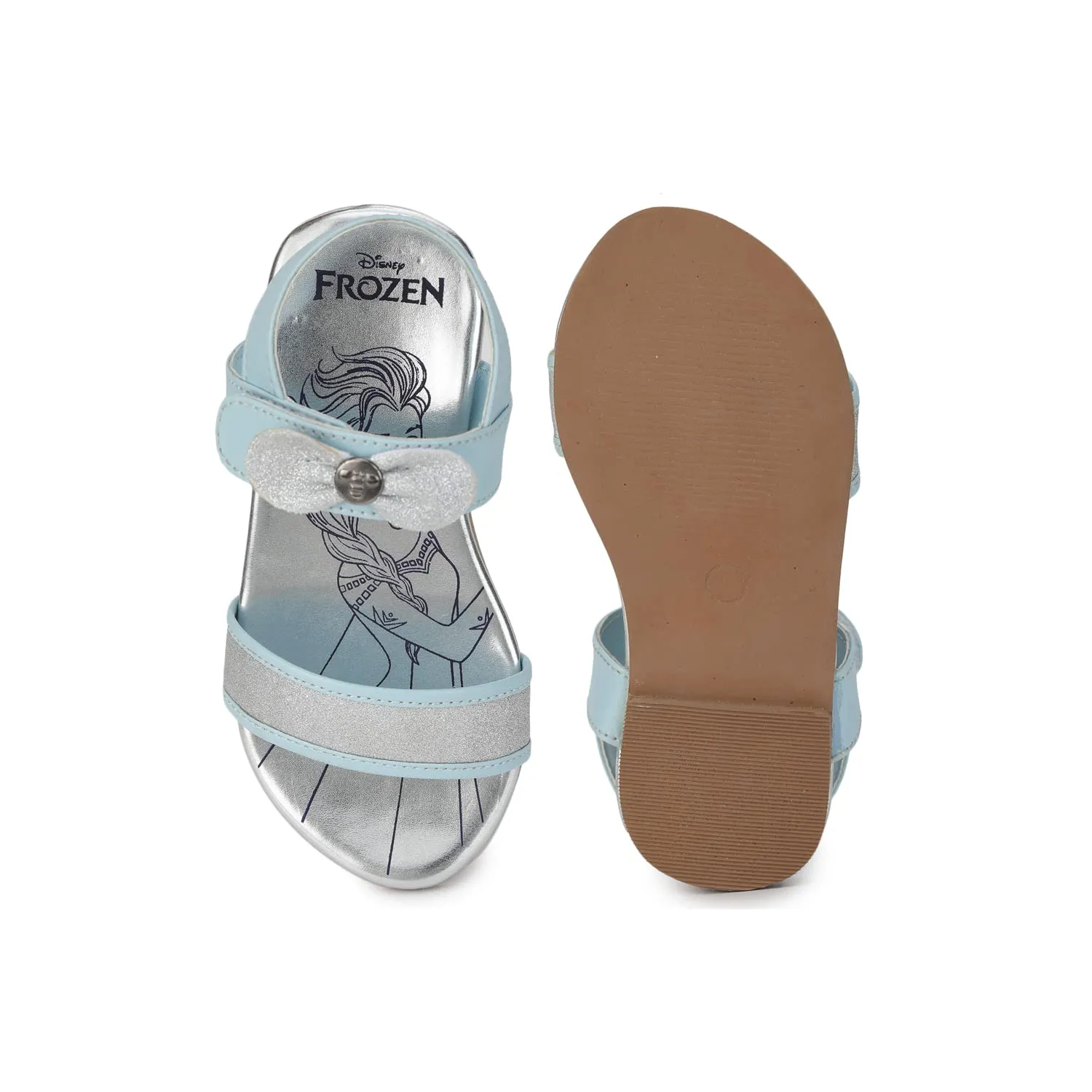 toothless Disney Frozen Kids Girls Blue/Silver Fashion Sandals(FZPGFS4247-8-9Y)