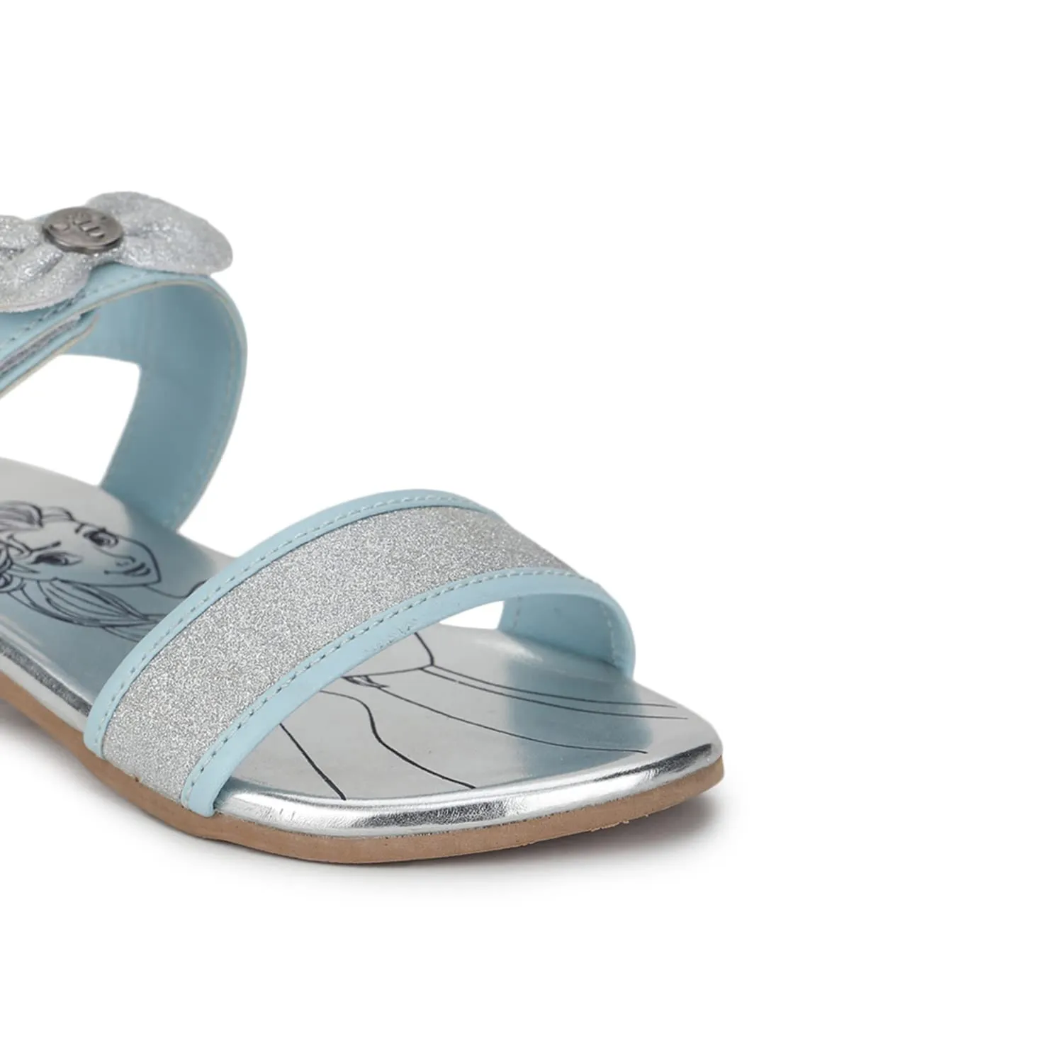 toothless Disney Frozen Kids Girls Blue/Silver Fashion Sandals(FZPGFS4247-8-9Y)