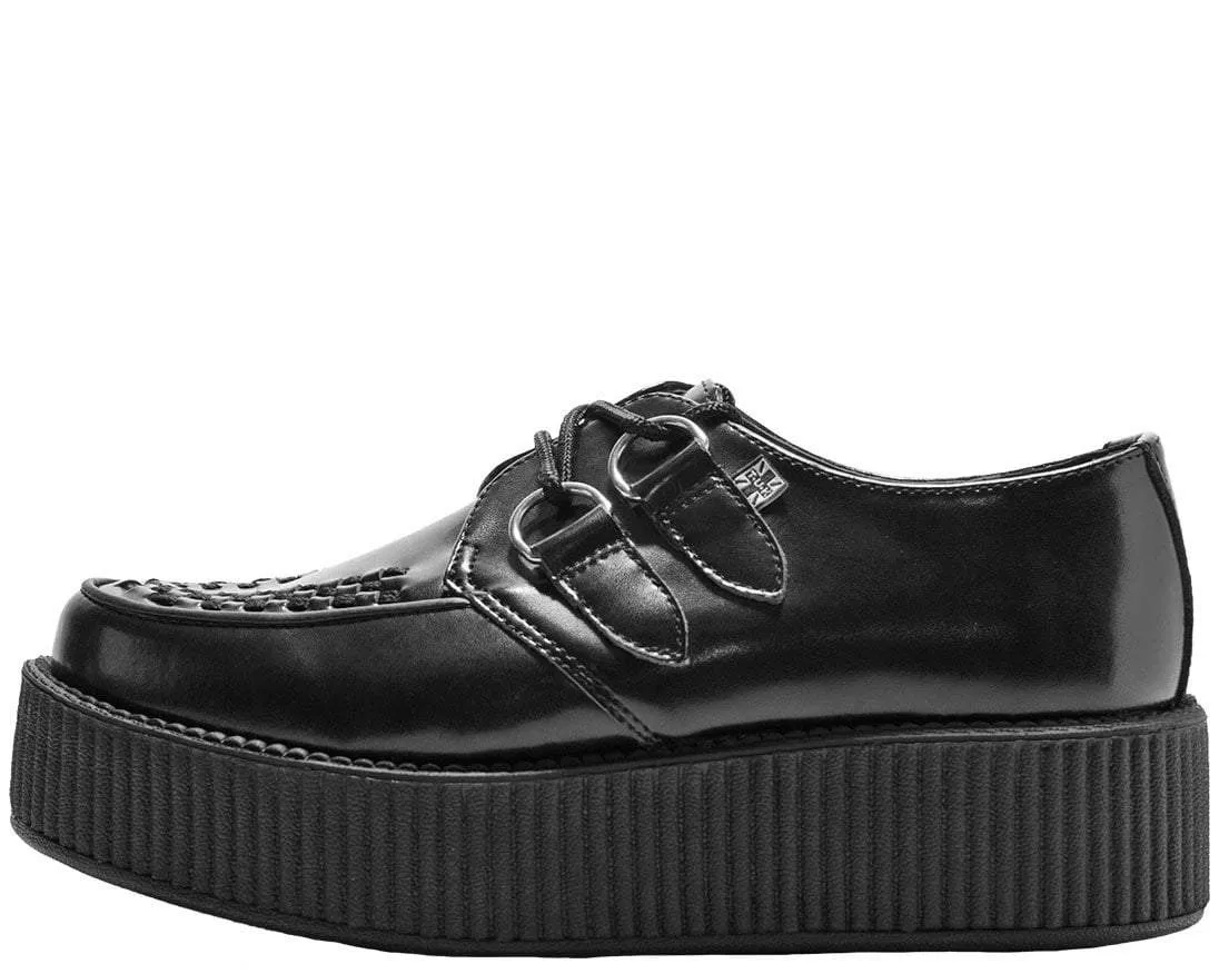 T.U.K Black Leather Viva Mondo Creeper