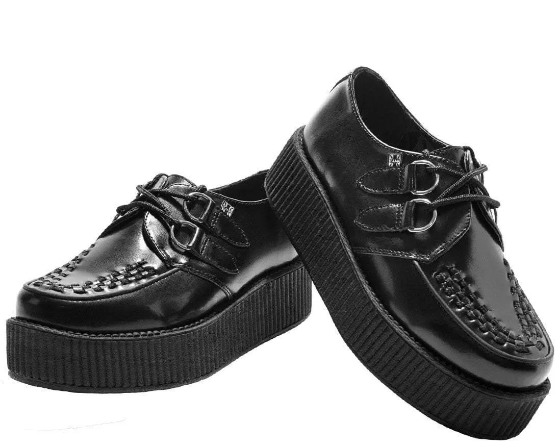 T.U.K Black Leather Viva Mondo Creeper