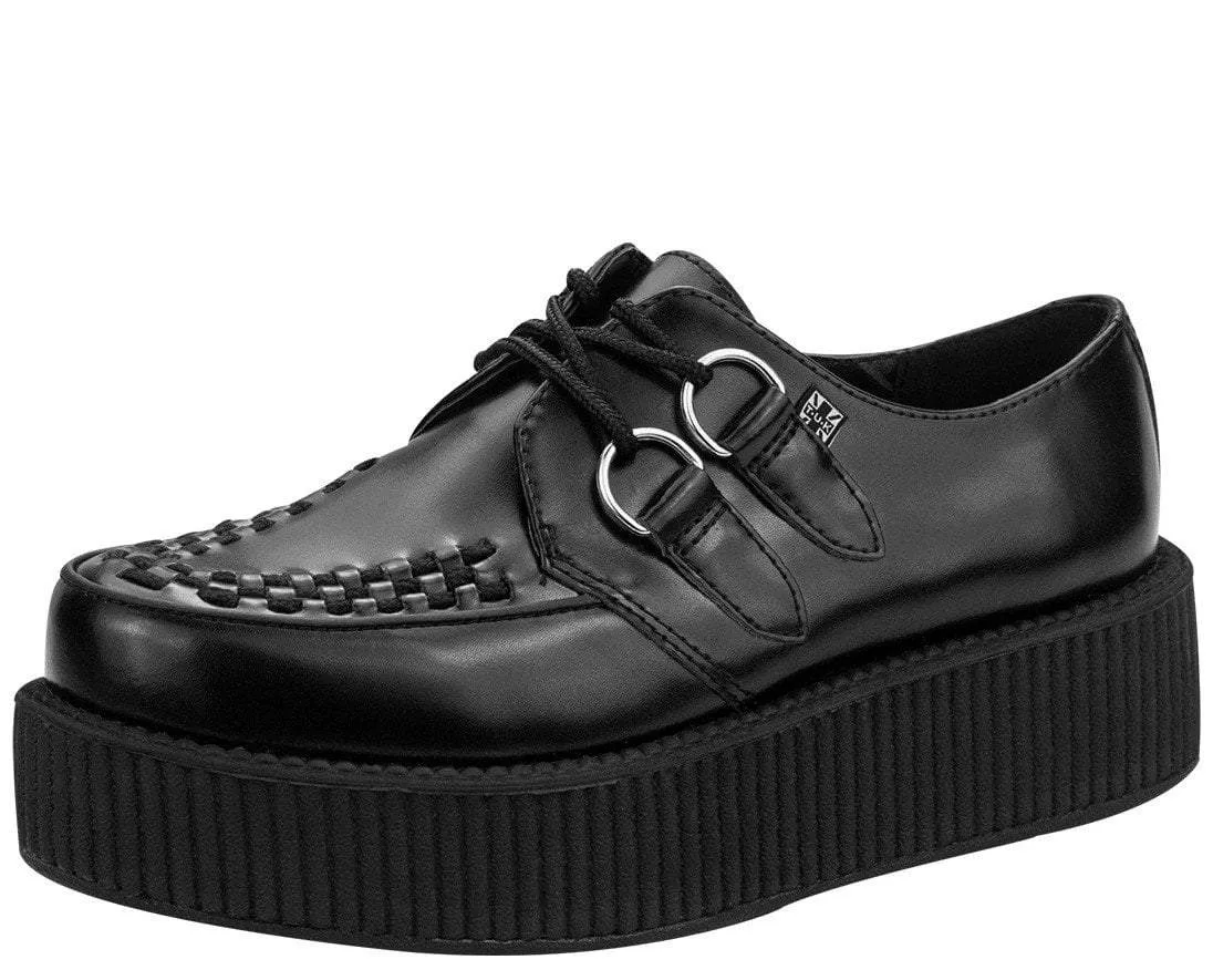 T.U.K Black Leather Viva Mondo Creeper