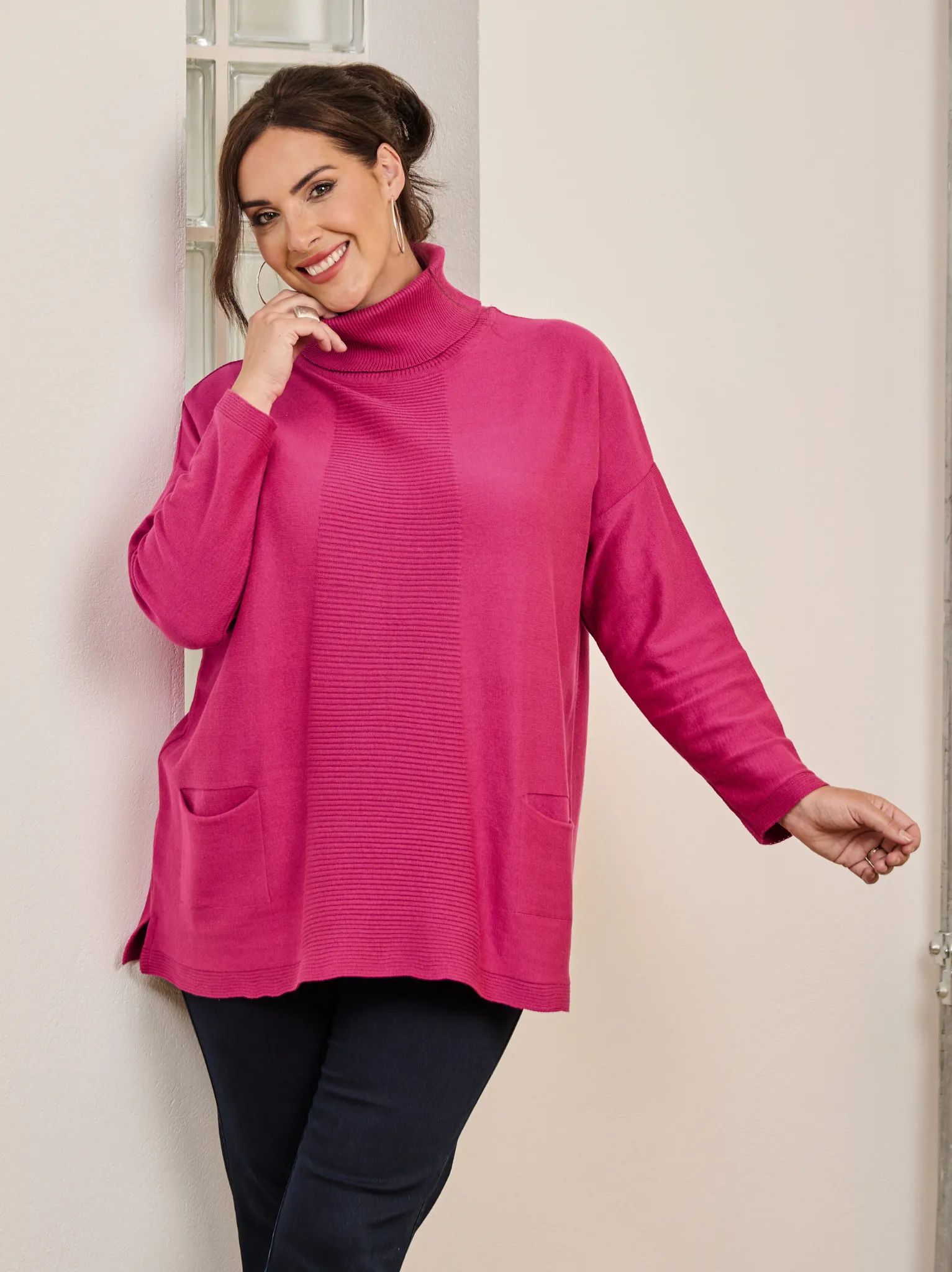 Virginia Knitted Jumper - Hot Pink