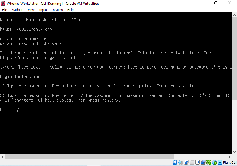 {{project_name_workstation_short CLI VM running in virtualizer VirtualBox (real screenshot)